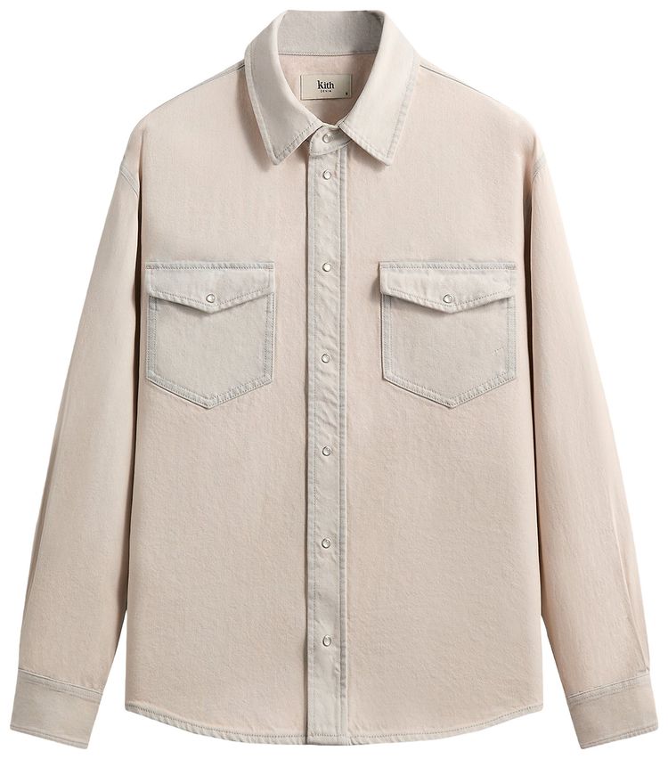 Kith Midweight Denim Long Sleeve Warwick Shirt Washed Pastel