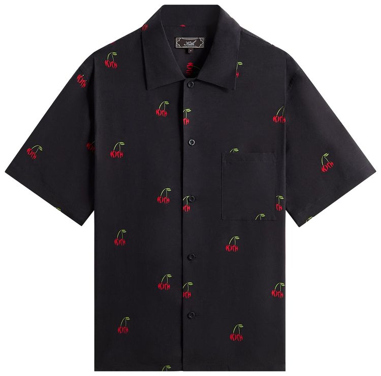 Kith Printed Cherry Cupro Linen Beckham Buttondown Black