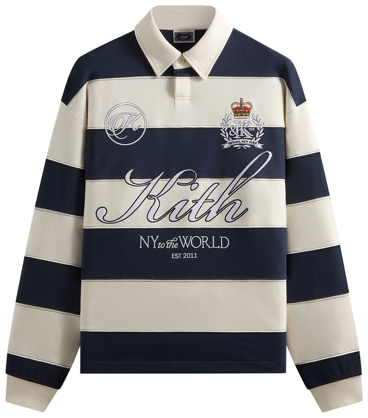 Kith Compact Fleece Striped Rugby Nocturnal