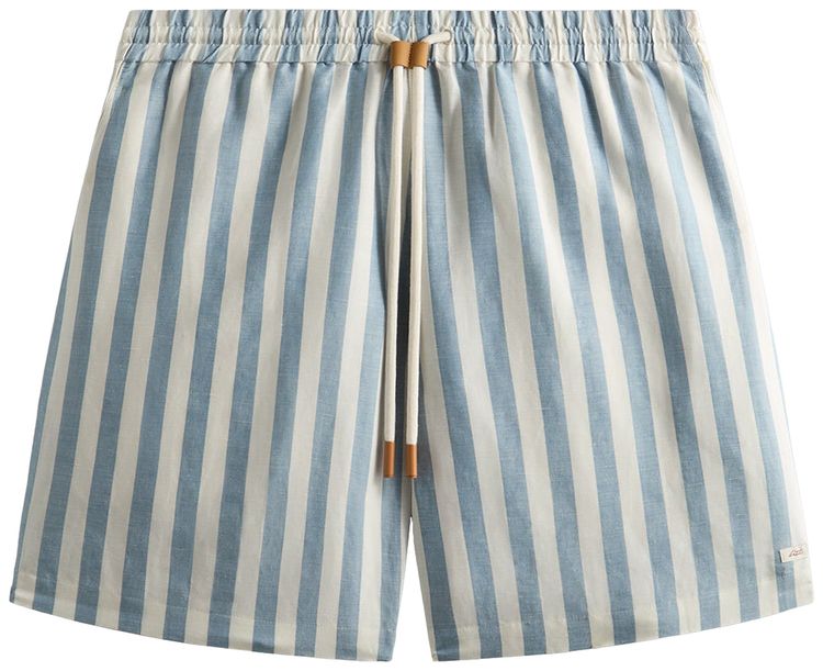 Kith Spun Silk Linen Stripe Kellen Short Light Indigo