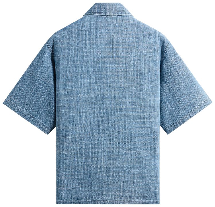Kith Textured Indigo Paxton Zip Front Shirt Light Indigo