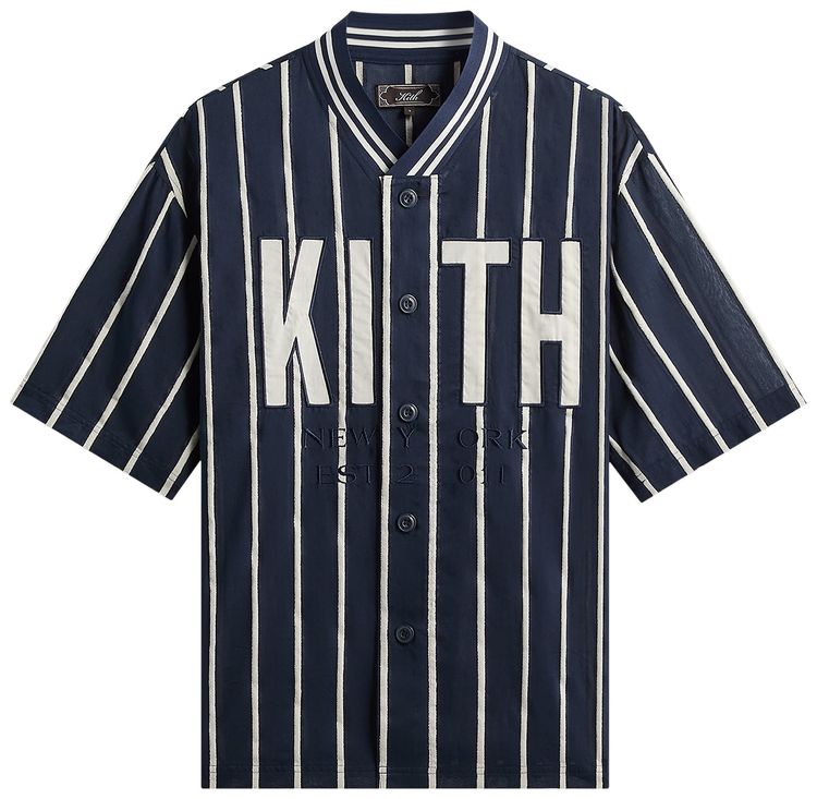 Kith Silk Linen Chenille Stripe Pacey Shirt Nocturnal