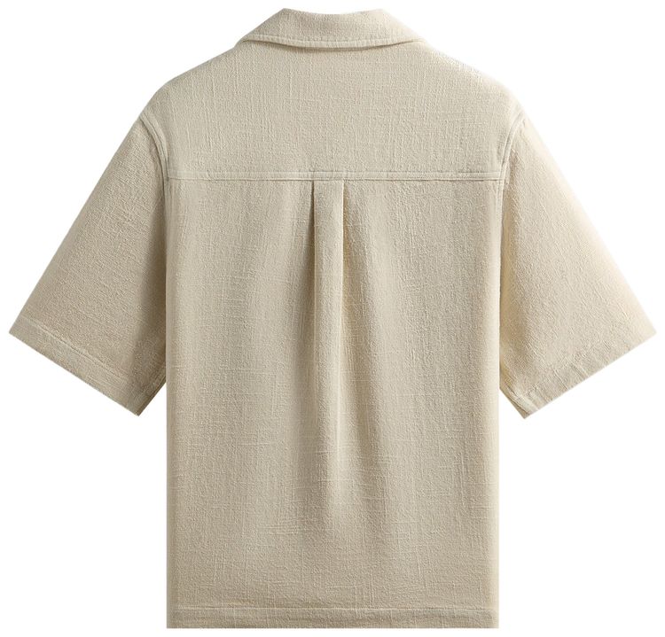 Kith Soft Woven Cropped Beckham Camp Collar Shirt Waffle