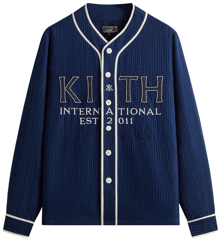 Kith Indigo Seersucker Daley Shirt Dark Indigo