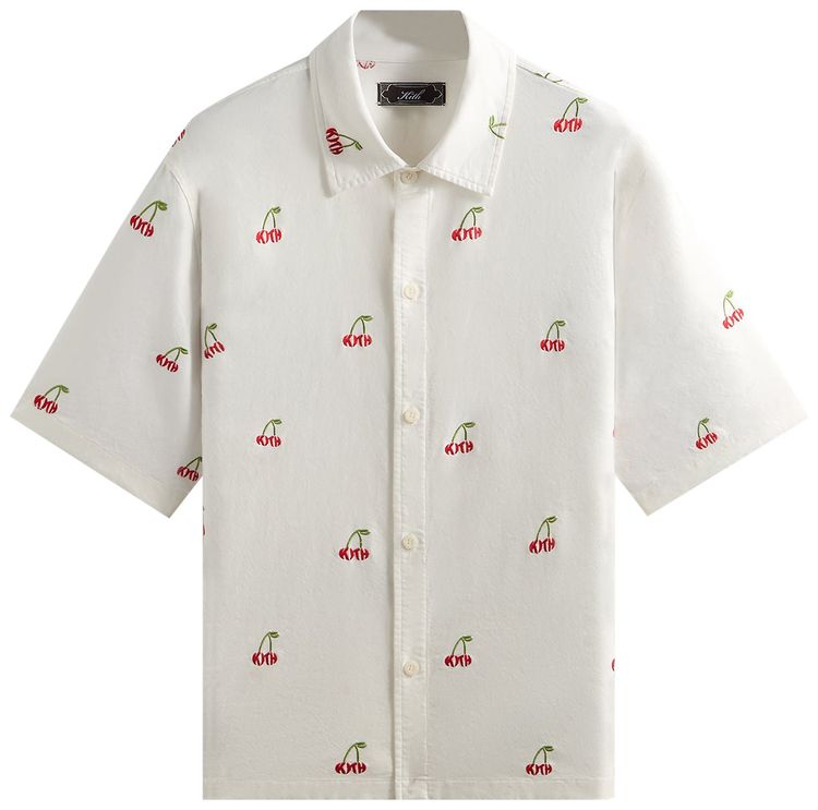 Kith Embroidered Cherry Oxford Cotton Harvey Shirt Sandrift