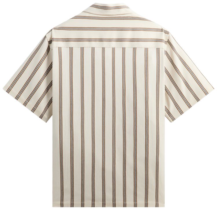 Kith Textured Stripe Thompson Camp Collar Shirt Sandalwood