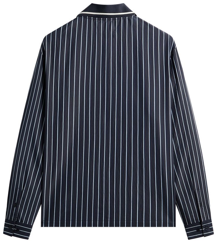 Kith Striped Poplin Long Sleeve Thompson Zip Front Shirt Blend