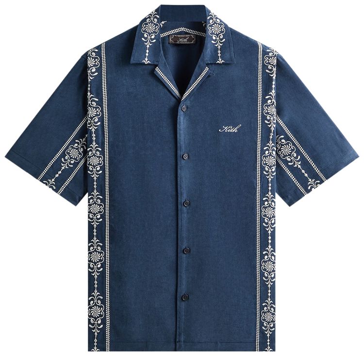 Kith Cupro Linen Thompson Camp Collar Shirt Nocturnal