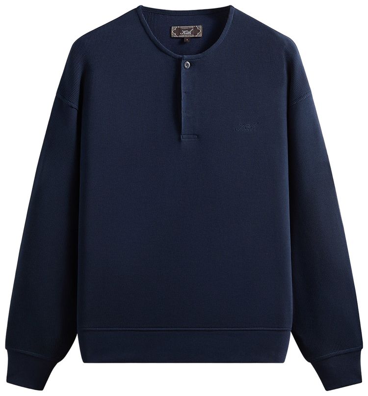 Kith Micro Waffle Long Sleeve Colby Pullover Nocturnal