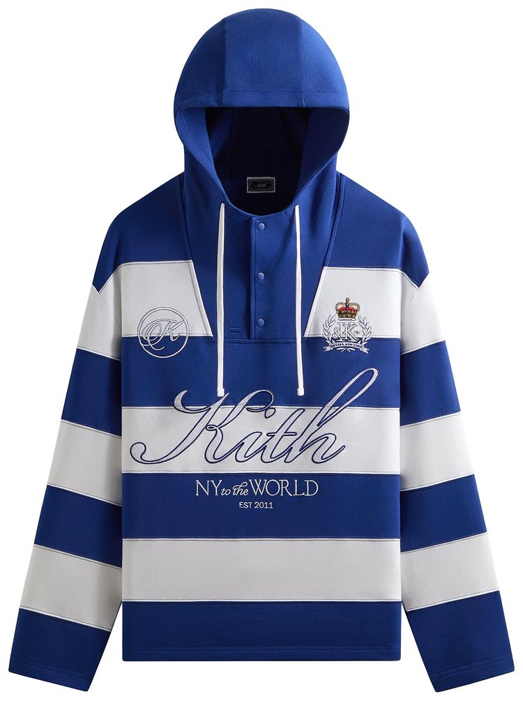 Kith Compact Fleece Striped Caleb Anorak Hoodie Layer