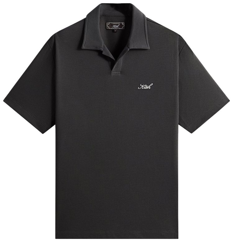 Kith Micro Waffle Drew Polo Carbon