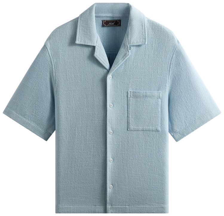 Kith Soft Woven Cropped Beckham Camp Collar Shirt Light Indigo
