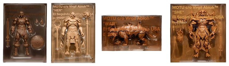 Mattel Virgil Abloh x Motu He ManSkeletorBattle Cat 4 Figure Set