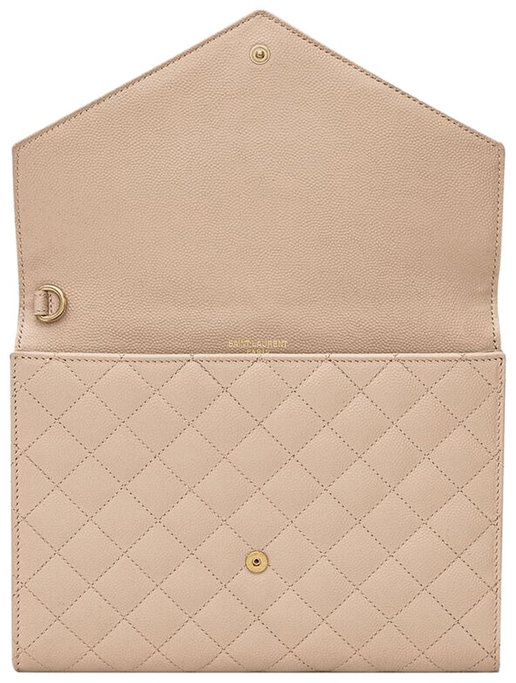 Saint Laurent Envelope Clutch Dark Beige