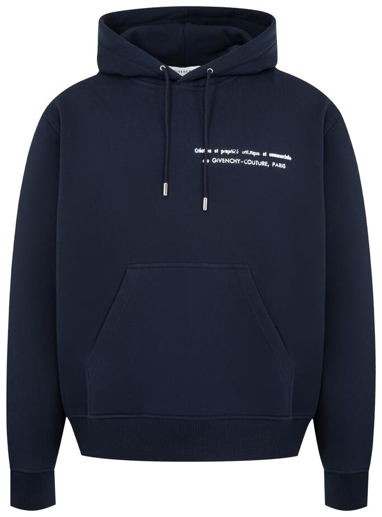 Givenchy Couture Seam Regular Fit Hoodie Night Blue