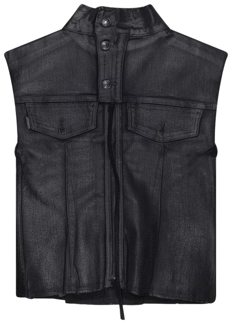 Ottolinger Glazed Denim Zip Top Black
