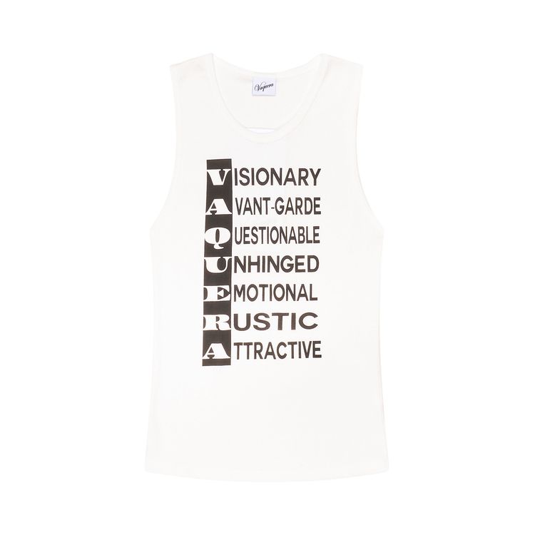 VAQUERA Anagram Tank Top White