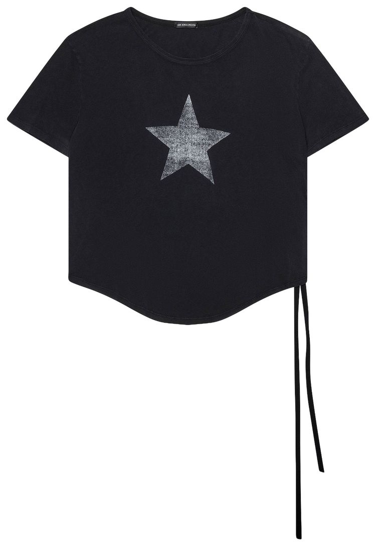 Ann Demeulemeester Star Print Micro Shirt Black
