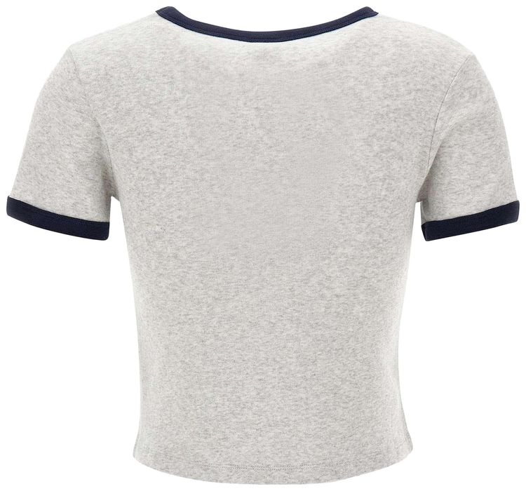 Sporty  Rich BH Crest Soft Ringer Tee Heather GreyDark Navy