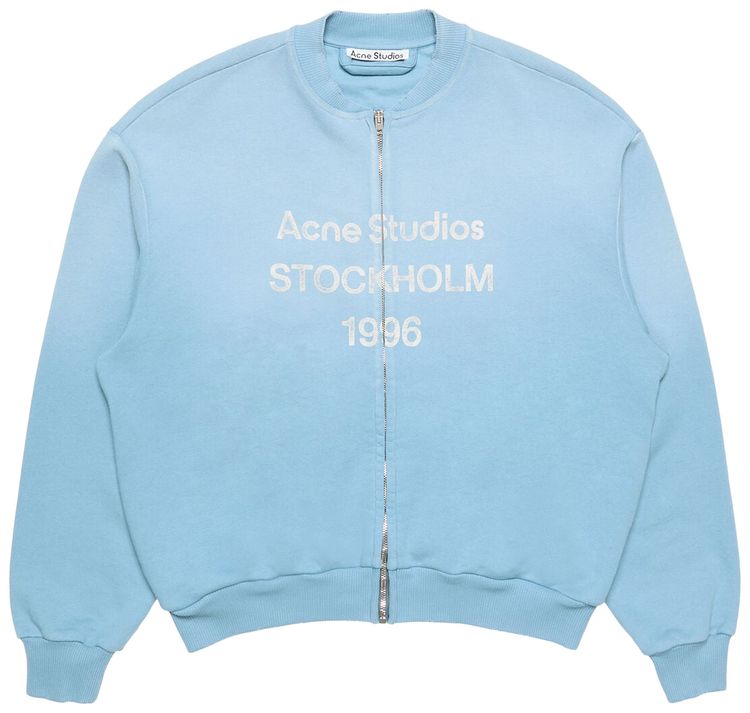 Acne Studios Washed Zip Up Cardigan Cornflower Blue