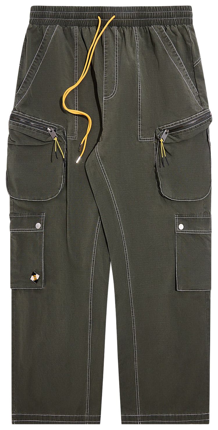 Diet Starts Monday Contrast Cargo Pants Olive