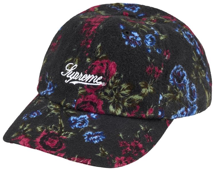 Supreme Floral Flannel 6 Panel Black