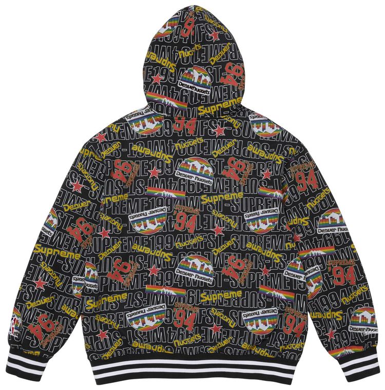 Supreme x Mitchell  Ness Teams Zip Up Hooded Sweatshirt Black