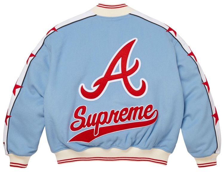 Supreme x Mitchell  Ness Teams Varsity Jacket Light Blue