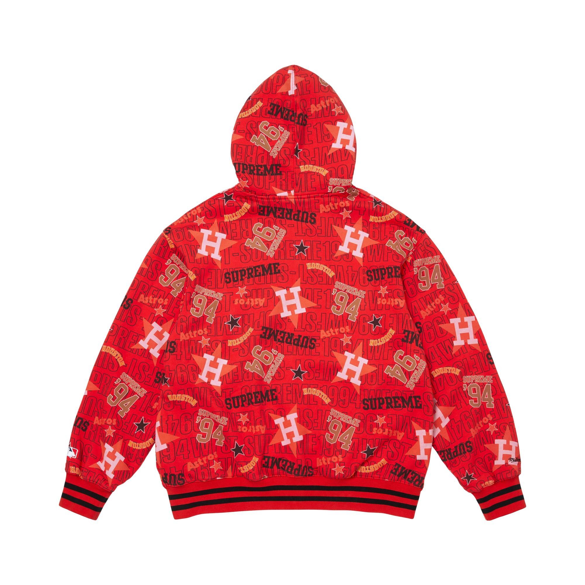 Buy Supreme x Mitchell & Ness Teams Zip Up Hooded Sweatshirt 'Red