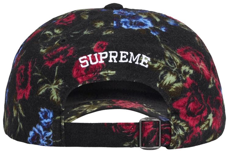 Supreme Floral Flannel 6 Panel Black