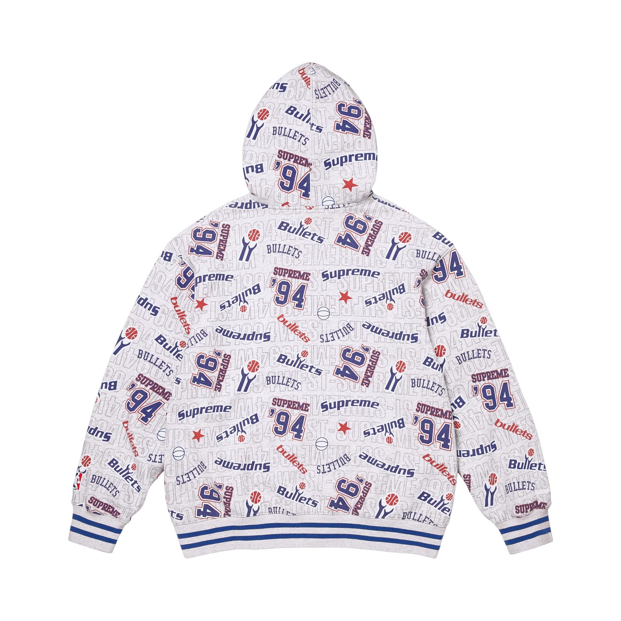 Buy Supreme x Mitchell & Ness Teams Zip Up Hooded Sweatshirt 'Ash