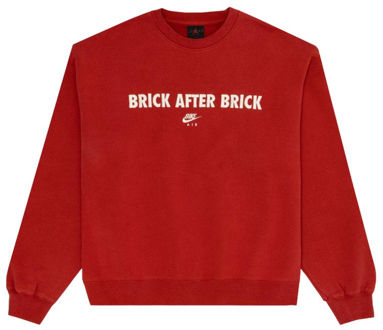 Air Jordan x Nigel Sylvester Brick After Brick Fleece Crewneck Sweatshirt VermilionSail