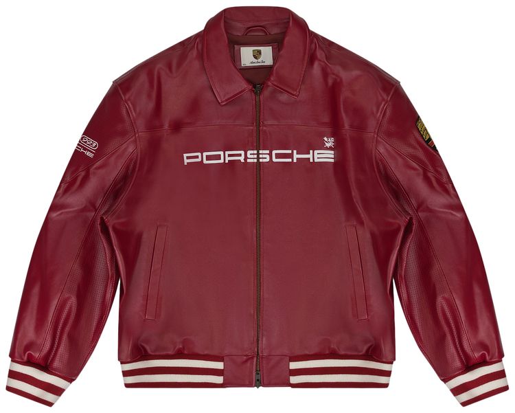 Aime Leon Dore x Porsche 993 Turbo Leather Club Jacket Tango Red