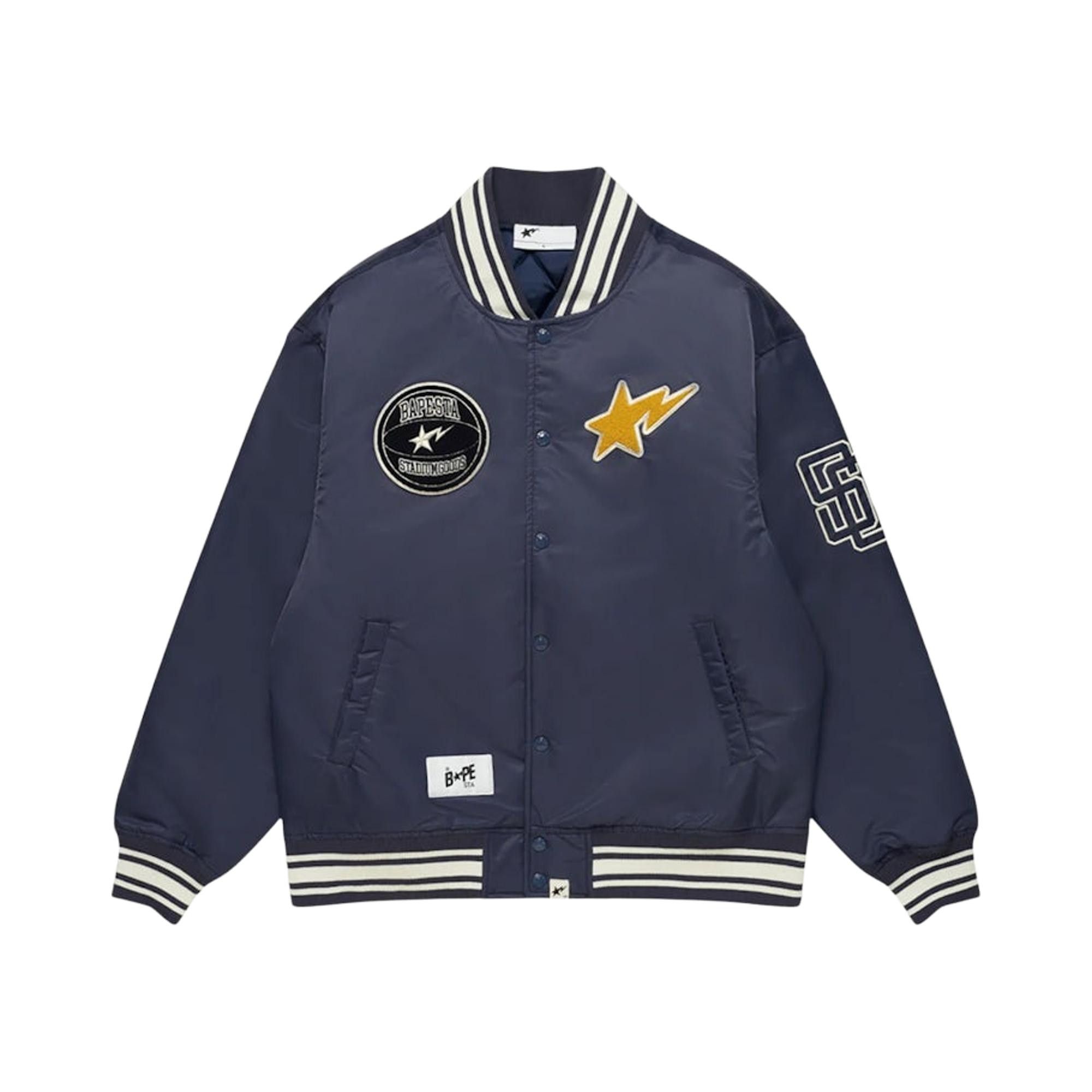 Buy BAPE x Stadium Goods Varsity Jacket 'Navy' - 00039 10006BXSGVJ