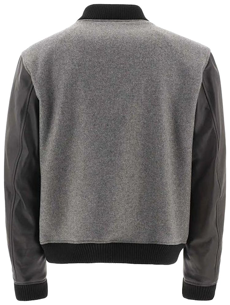Off White Logo Lettering Bomber Jacket BlackGrey