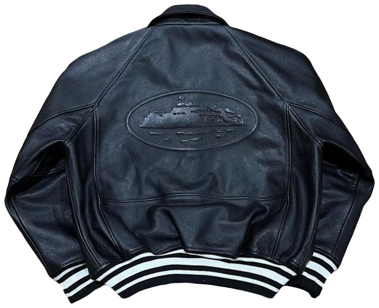 Corteiz Leather Jacket Black