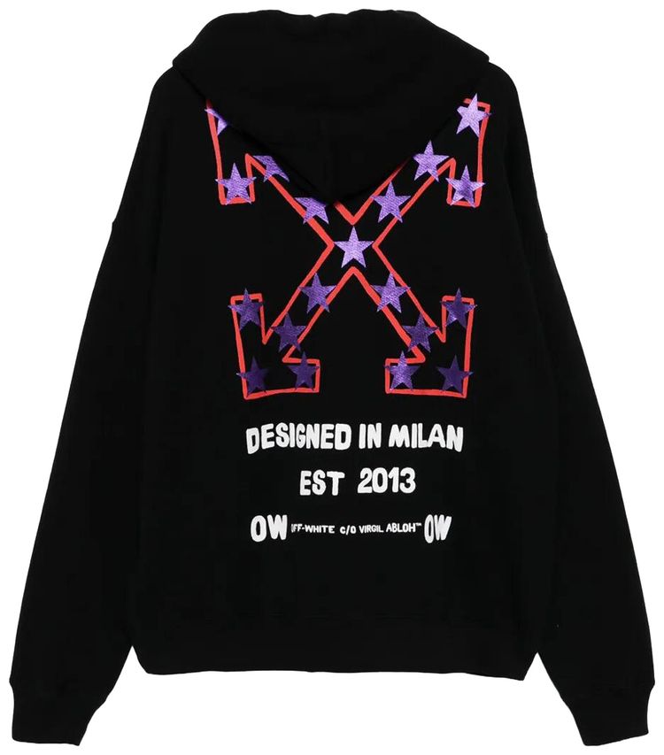 Off White Star Arrow Skate Hoodie Black