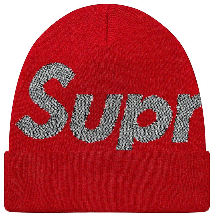 Supreme 3M Reflective Big Logo Beanie Red