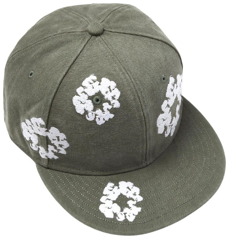 Denim Tears Cotton Wreath New Era 59FIFTY Canvas Fitted Cap Olive