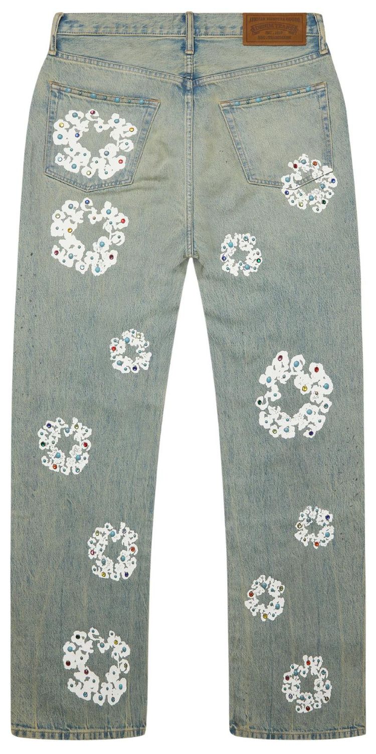 Denim Tears Baggy Studded Cotton Wreath Denim Pant Dirty Wash