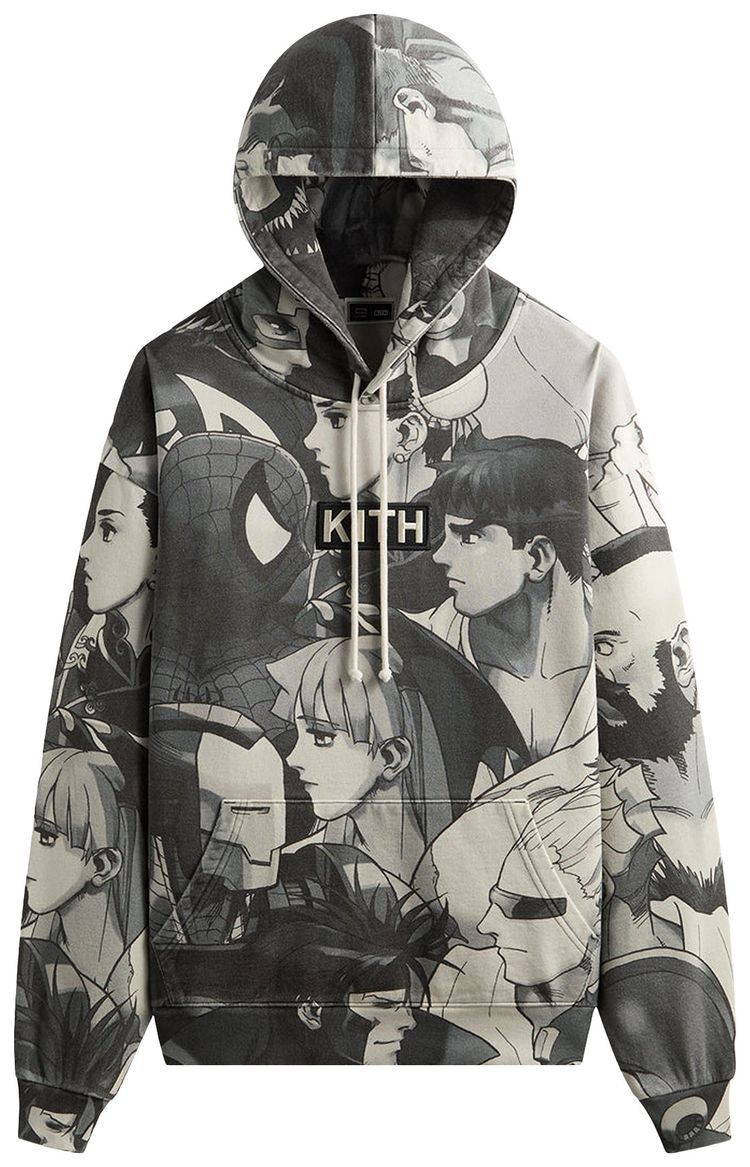 Kith x Marvel vs Capcom Fighter All Over Printed Vintage Nelson Hoodie Sandrift