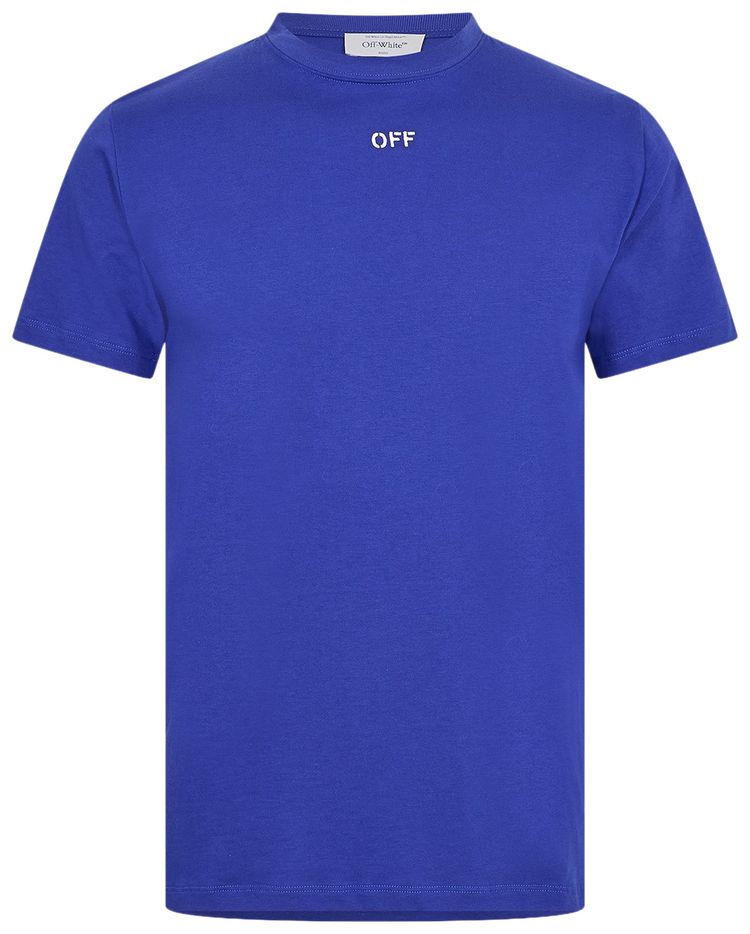 Off White Stitch Slim T Shirt BlueWhite