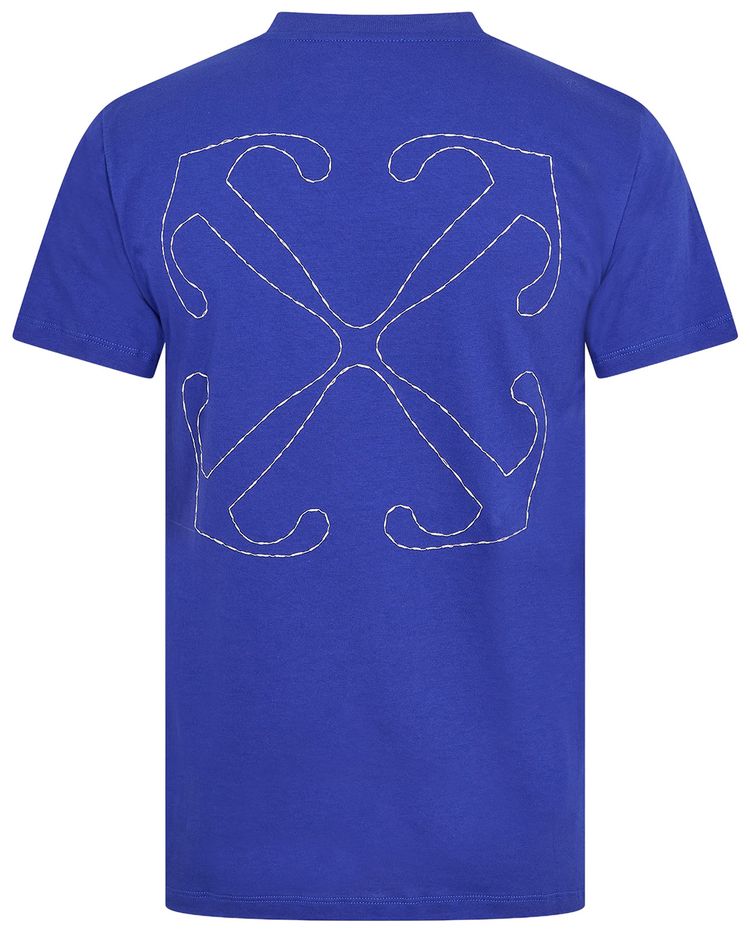 Off White Stitch Slim T Shirt BlueWhite