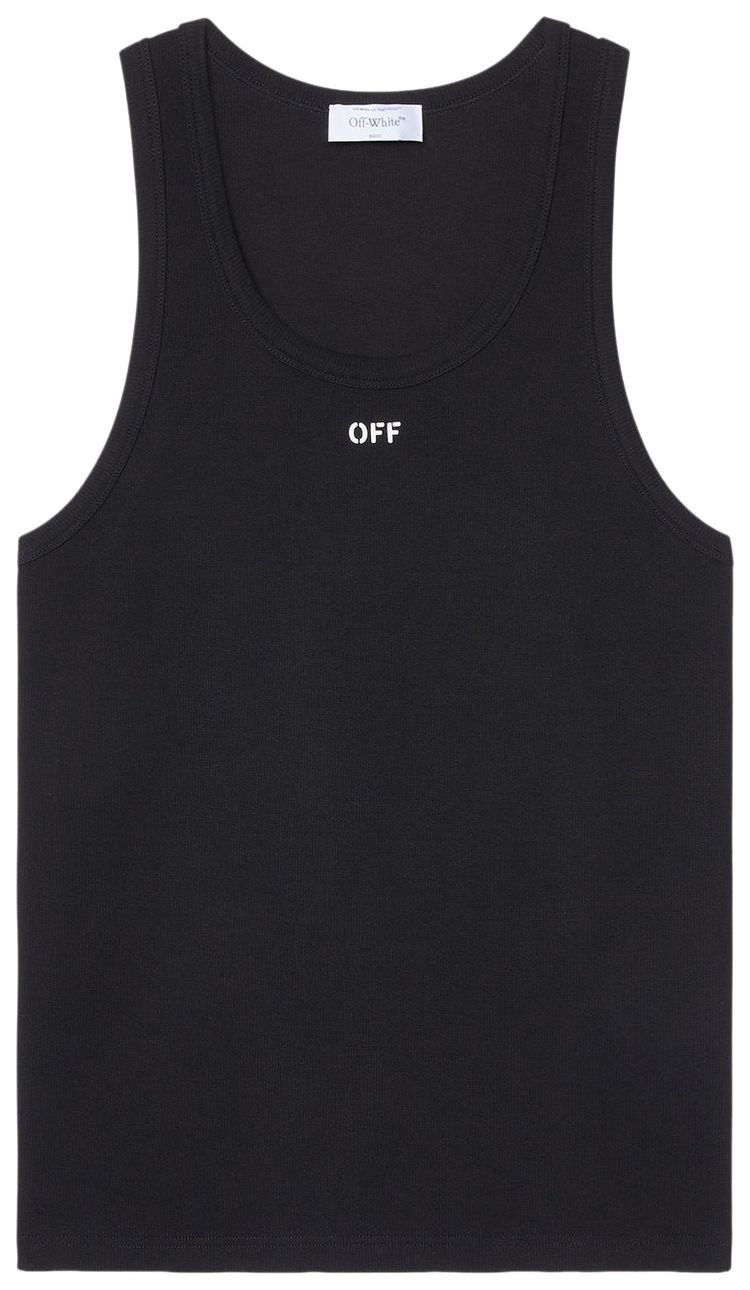 Off White Rib Tanktop Black