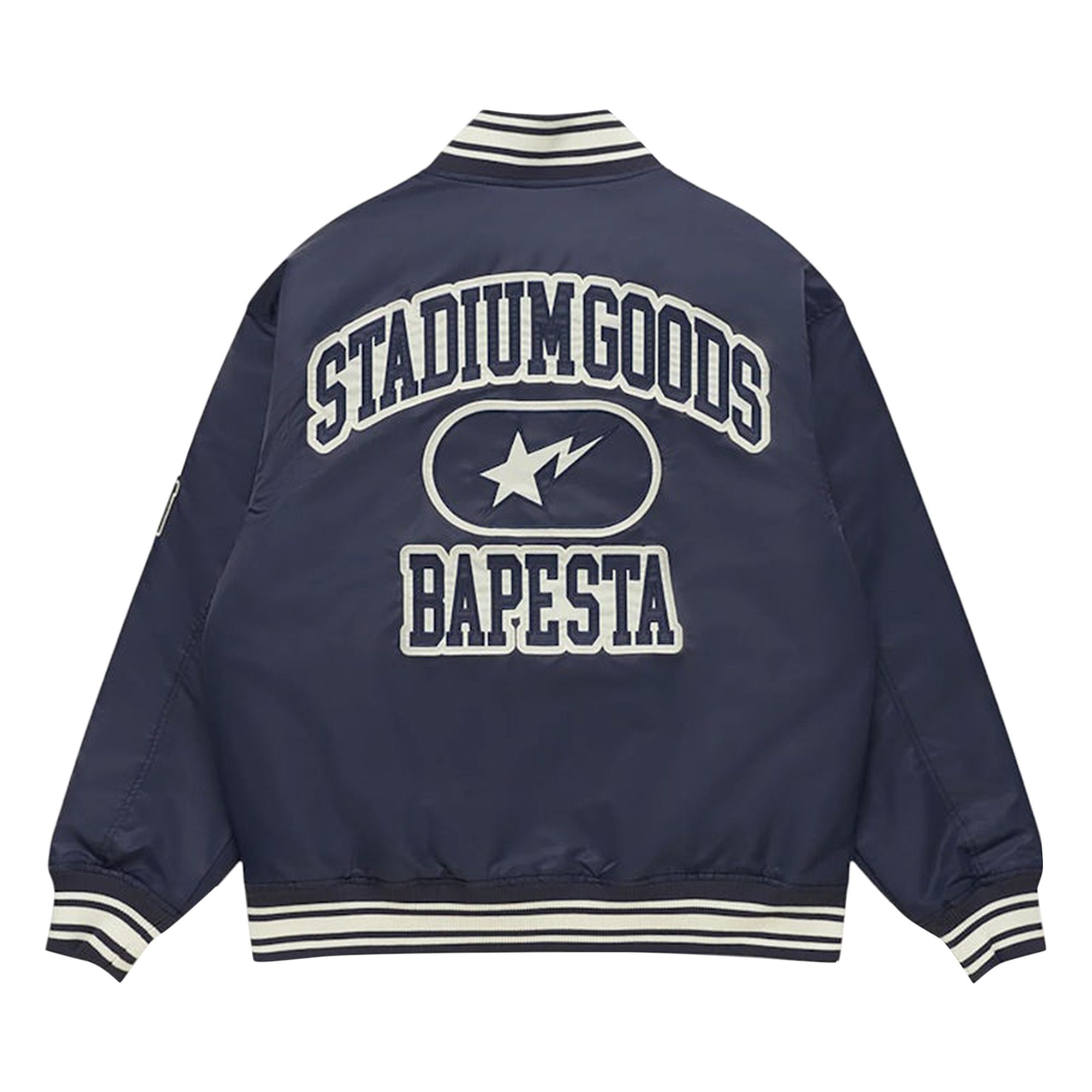 Buy BAPE x Stadium Goods Varsity Jacket 'Navy' - 00039 10006BXSGVJ