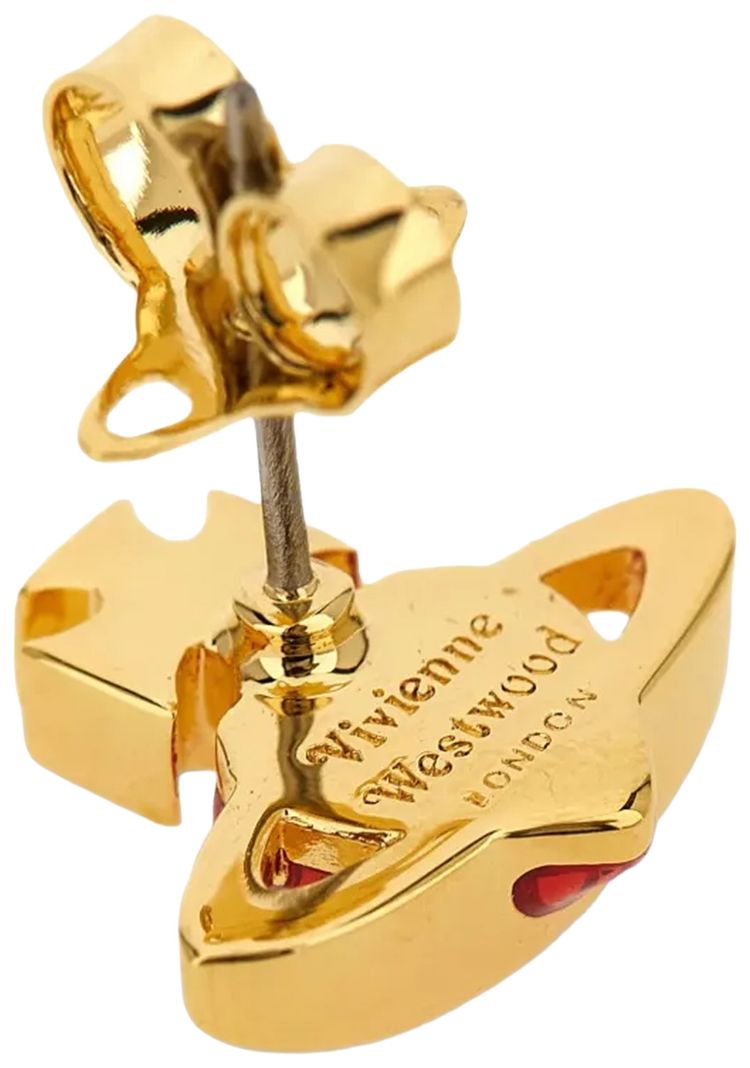 Vivienne Westwood Fabianna Relief Earrings GoldRed Enamel