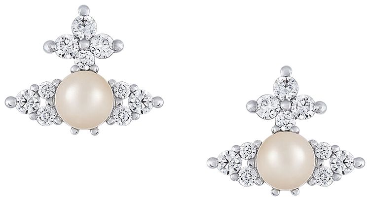 Vivienne Westwood Feodora Earrings PlatinumWhite
