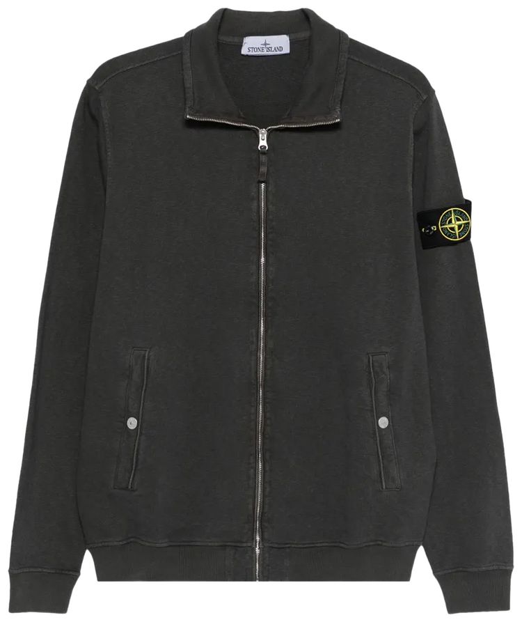 Stone Island Zip Up Cardigan Charcoal