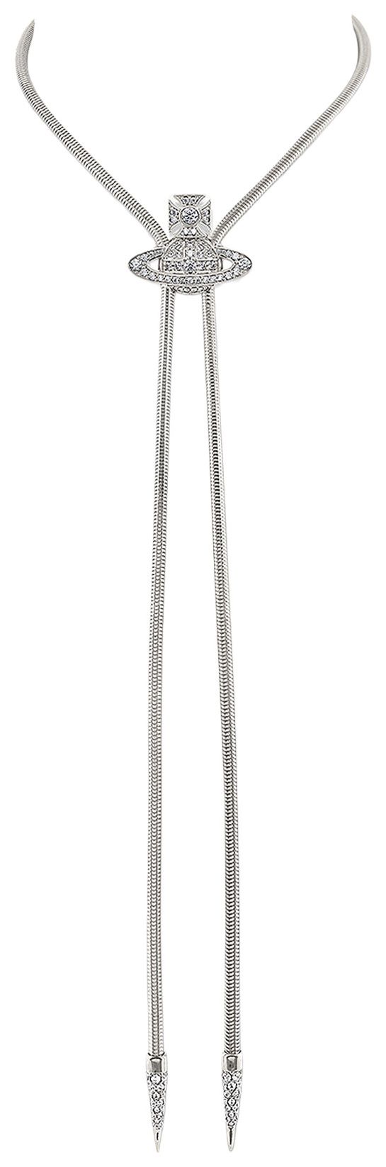 Vivienne Westwood Bolo Tie PlatinumWhite Crystal