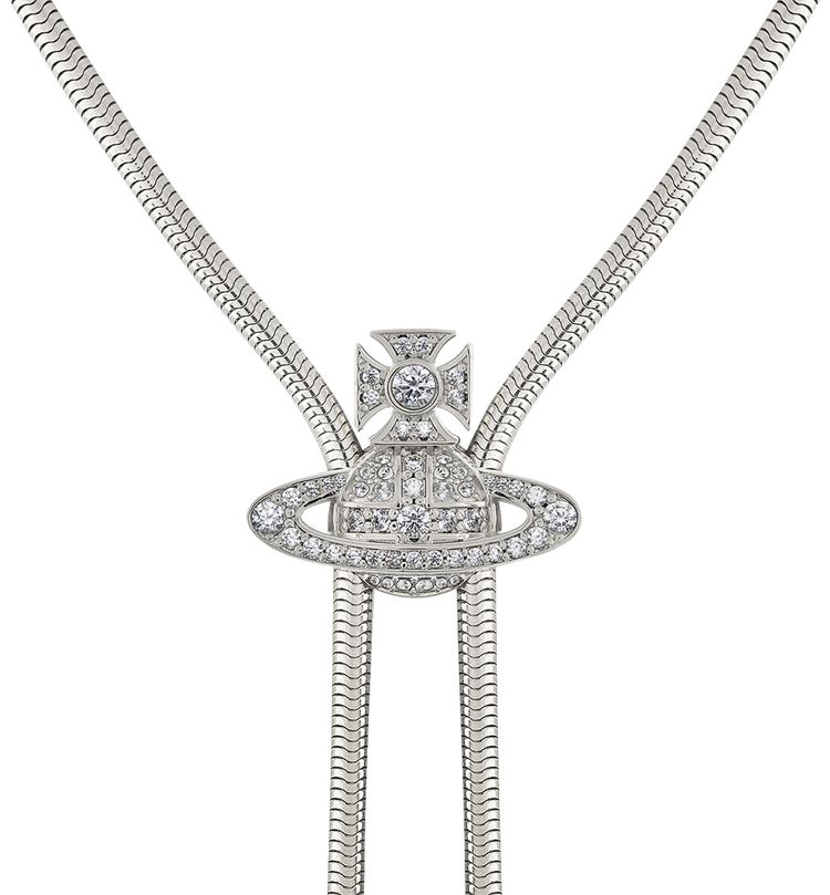 Vivienne Westwood Bolo Tie PlatinumWhite Crystal
